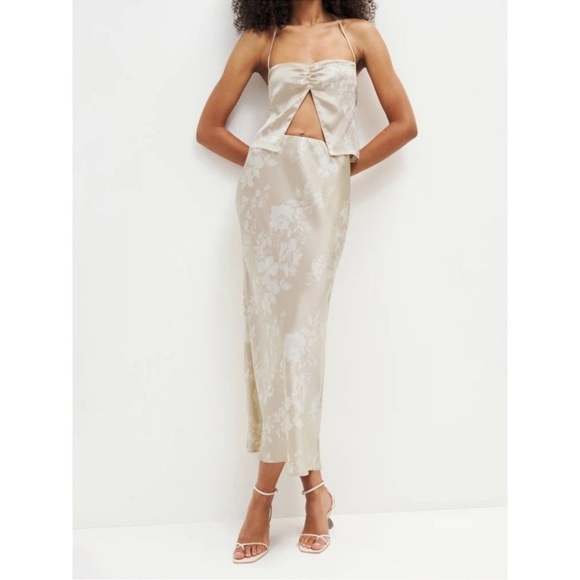 Reformation Dresses Reformation Beba Silk Two Piece Matching Set